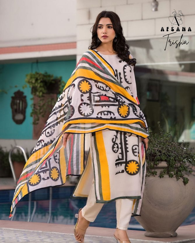 Trisha By Afsana Handwork Muslin Readymade Suit Wholesale Price In Surat
